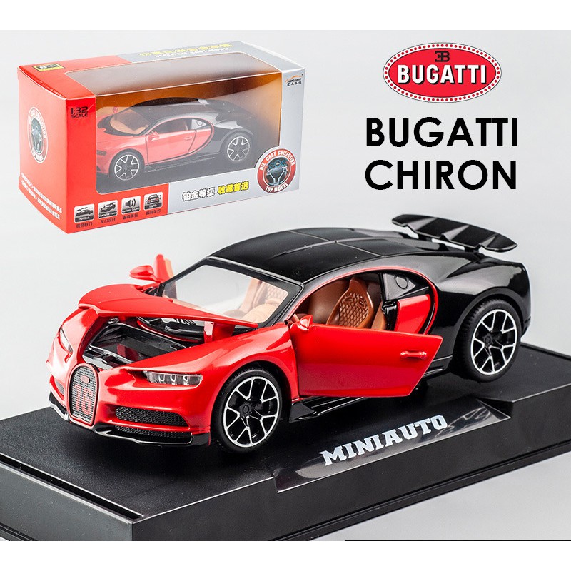 Xe mô hình tỉ lệ 1:32 Bugatti Chiron chính hãng Miniauto, có đế trưng bày