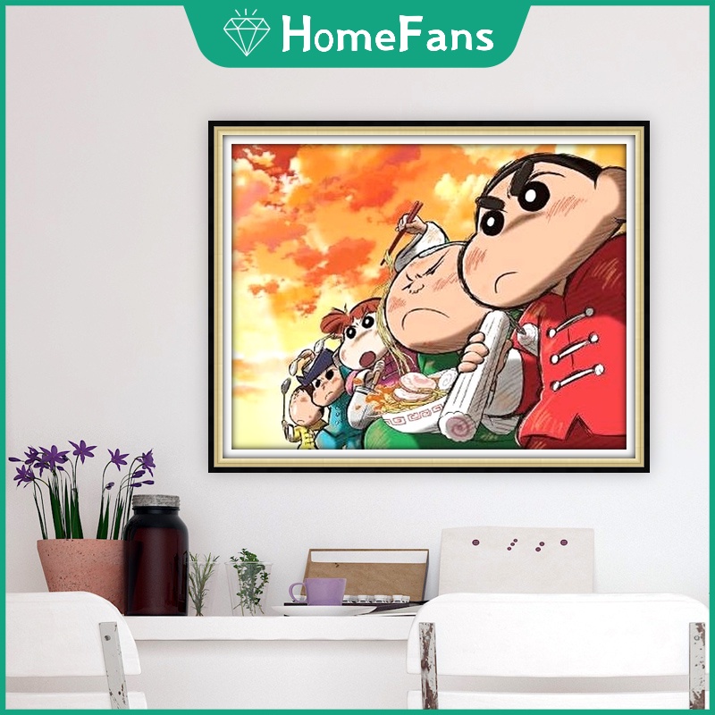 Bộ Tranh Đính Đá 5D Tự Làm Hình Cậu Bé Bút Chì Shin-Chan 40x30cm / 50x40cm
