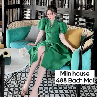 Váy tapta chiết eo xẻ chân