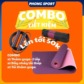 Thảm Yoga Gym COMBO DÂY NHẢY Chống trượt định tuyến dày 6mm-8mm cao cấp