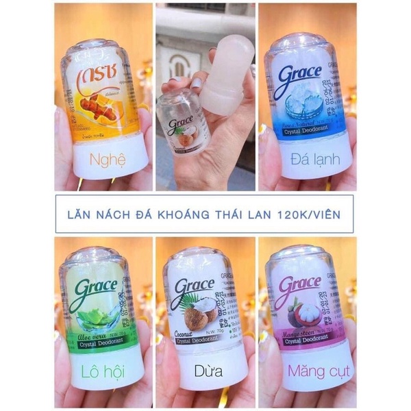 Lăn Khử Mùi Đá Khoáng Grace Thái Lan 70g