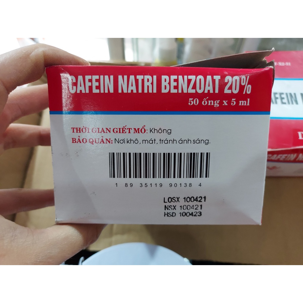 CAFEIN NATRI BENZOAT 20% ống 5ML trợ tim,giải độc cho chó, trâu, bò, lợn, dê, cừu, gia súc vật nuôi