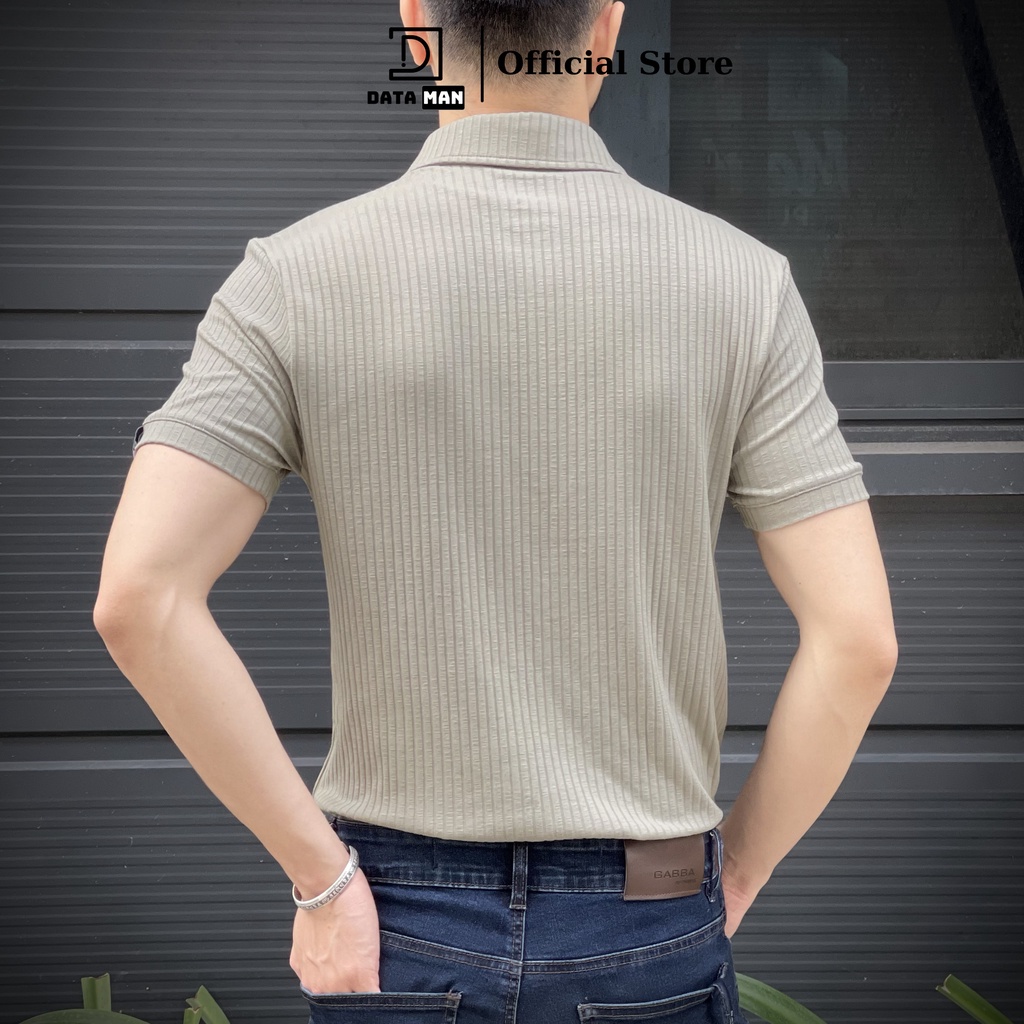 Áo thun POLO nam cổ chữ V, có ve lật DATAMAN, chất cotton đũa co giãn 4 chiều, thoáng mát - ATPL22-01