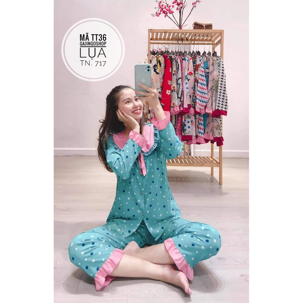 TT36 - BỘ PIJAMA TIỂU THƯ LỤA DỄ THƯƠNG DƯỚI 60 KG KÈM HÌNH THẬT | BigBuy360 - bigbuy360.vn