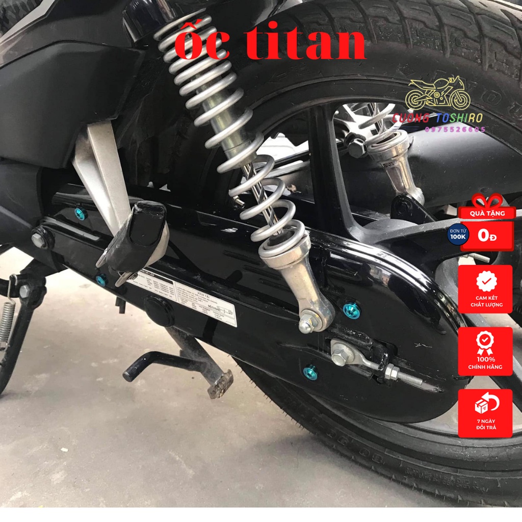 Ốc titan gắn hộp xích xe wave a, rs,s, rsx sirius hàng chính hãng cực đẹp không phai màu