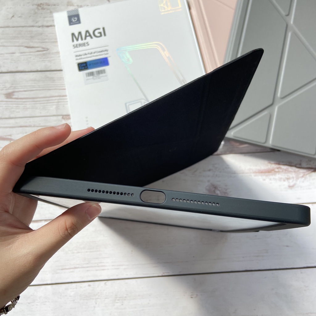 Bao da DUX DUCIS iPad 10.2 inch   - Mặt lưng trong, Có Khay Bút - Xám