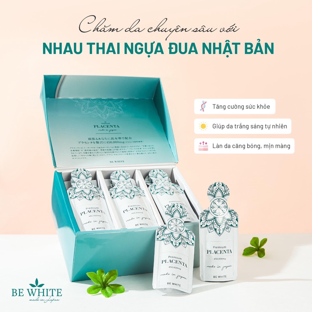 Nhau thai ngựa đua tổ yến Premium Placenta Be White Nhật Bản
