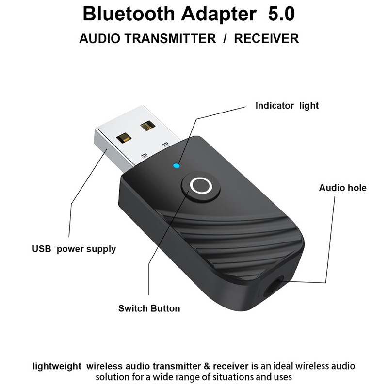 High Quality USB Bluetooth Adapter 5.0 3 in 1 Audio Receiver Transmitter for TV PC SSVN