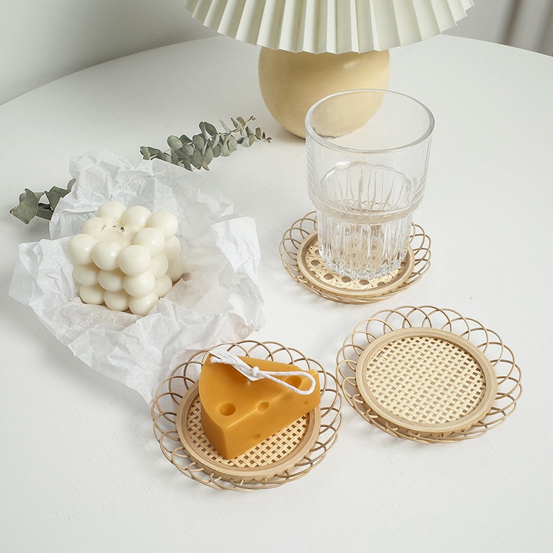 Đế Lót Ly Bằng Tre Đan Tay Phong Cách Retro Độc Đáo