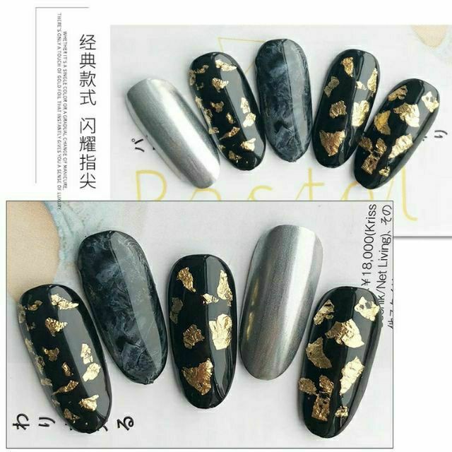 Giấy bạc nhún nail, giấy nhún bạc trang trí móng Thiên Di Nail