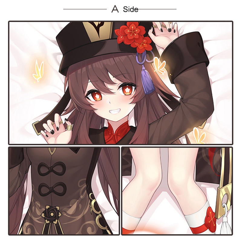 Vỏ Gối 2 Mặt In Hình Anime Genshin Impact Hu Tao 60*180cm