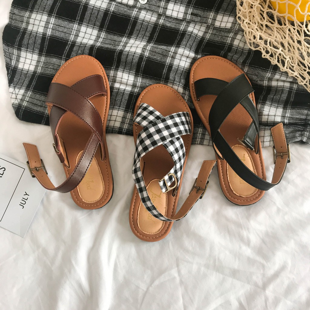(Sẵn+ clip tự quay) Sandal quai chéo