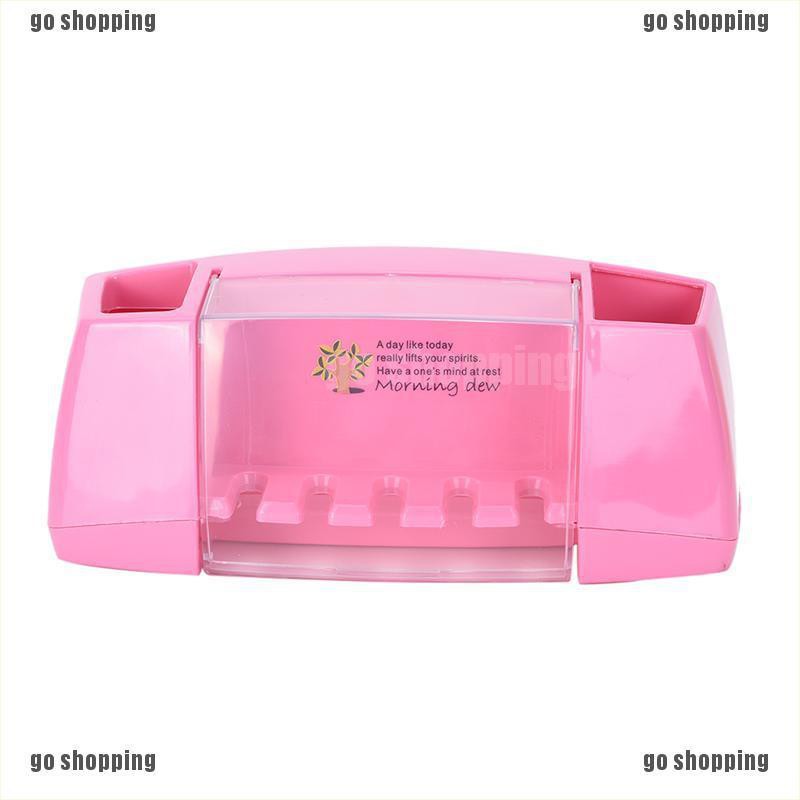 {go shopping}Multifunctional toothbrush holder storage box bathroom accessories suction hooks