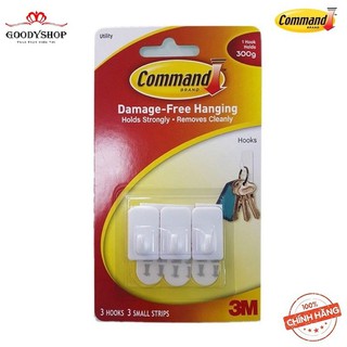 Móc dán tường vuông 300gr vỉ 3 cái command 3m 17502