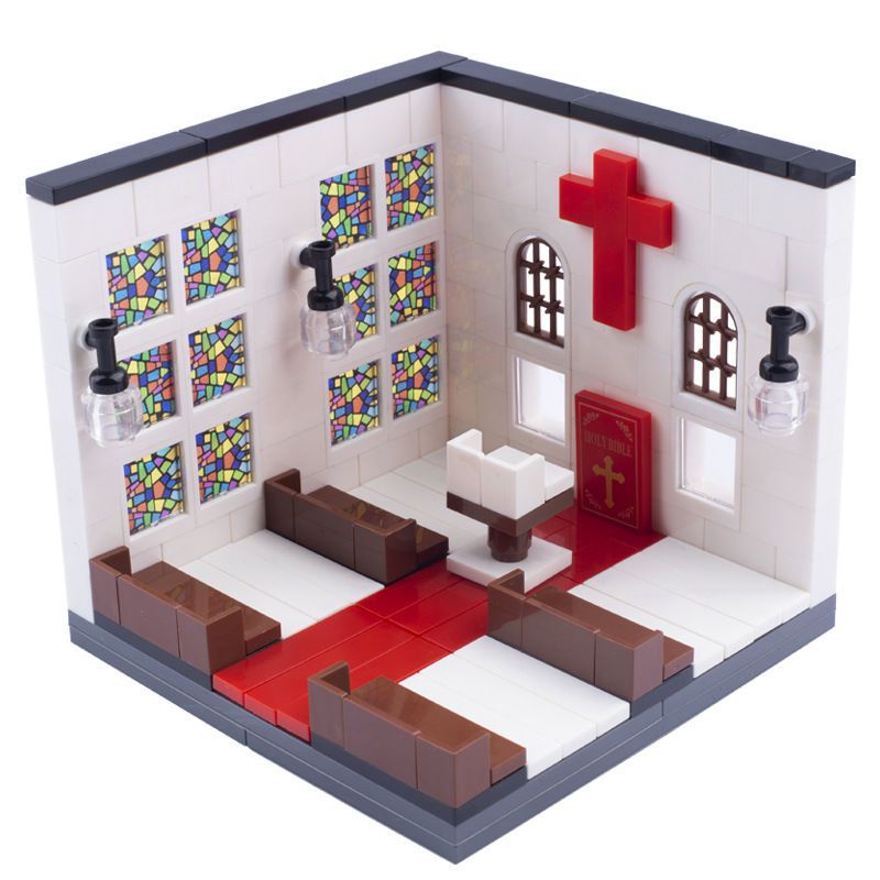 Moc City Life Scene Tương Thích Với Lego Minifigure Phụ Kiện Nhà Thờ Phòng Studio Bệnh Viện Đám Cưới