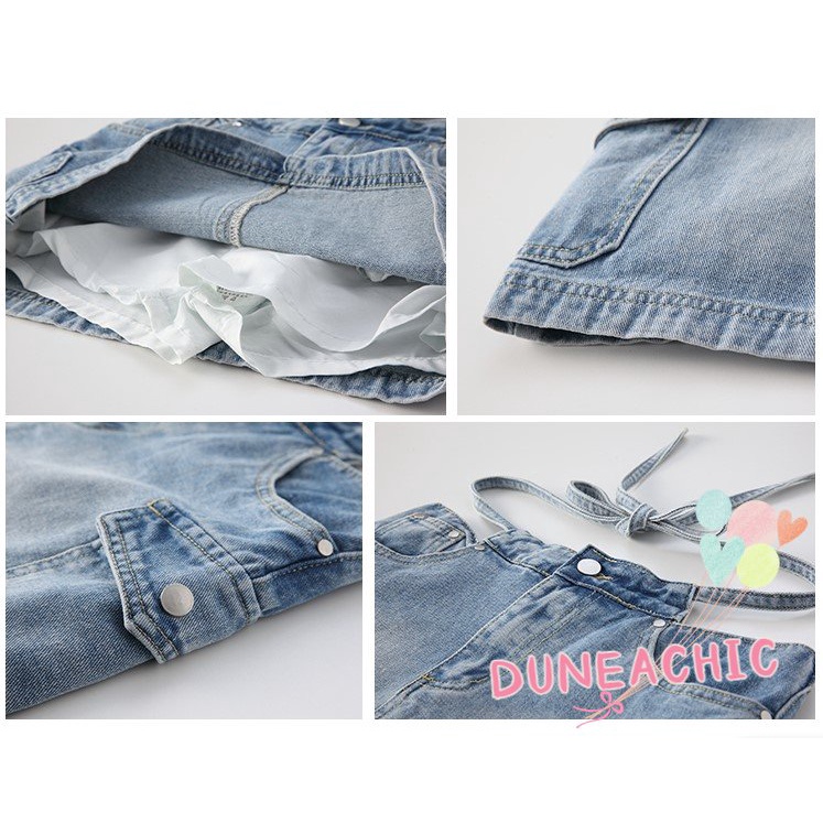 DUNEA Chân váy jean Lưng Cao Dáng Chữ A Xinh Xắn Dành Cho Nữ