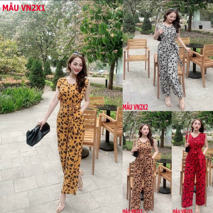 Jumpsuit Dài Hoa Tiết Ống Suông Tôn Dáng, Jumsuit Thiết Kế cao cấp