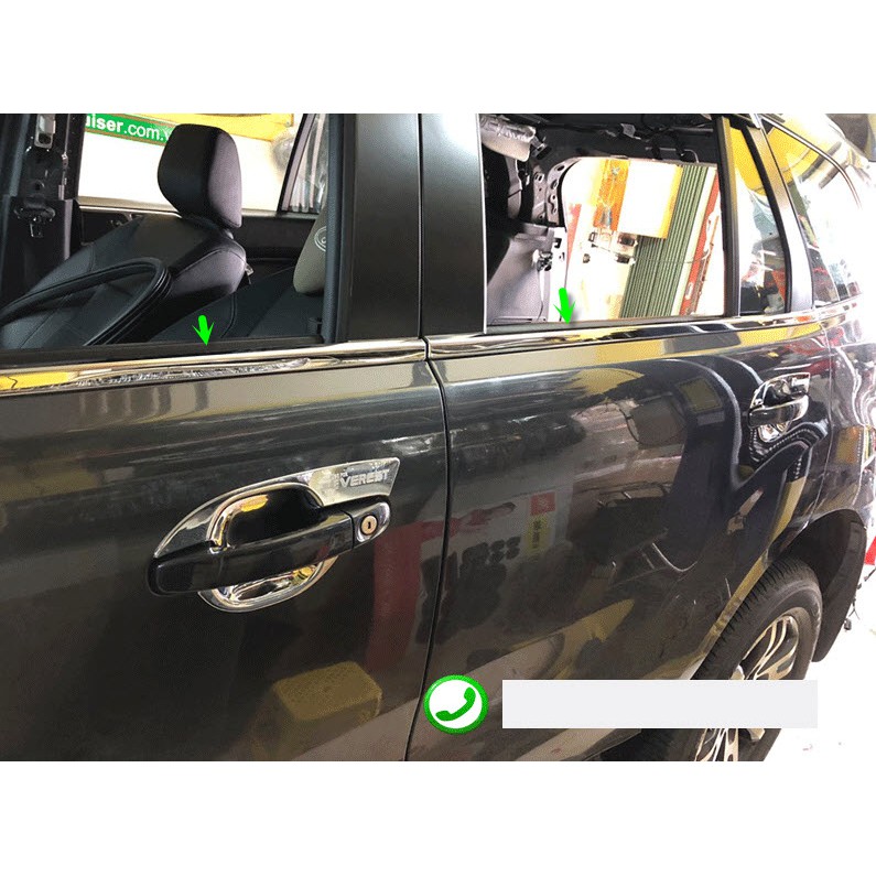 Nẹp inox chân kính theo xe Ford Everest 2017-2022