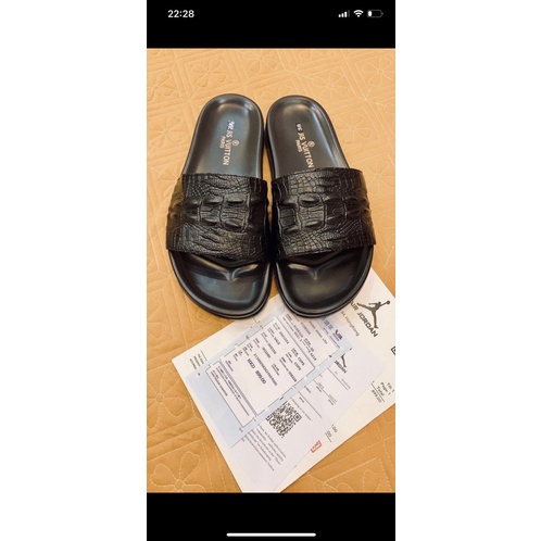 Dép da nam Dép da cá sấu nam hot 2022