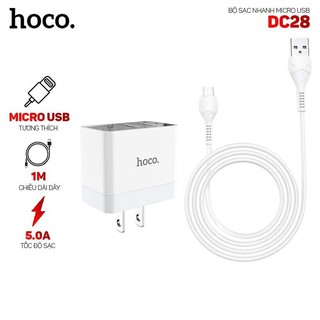 Cốc Sạc nhanh Hoco DC28 2 USB (1 Cổng USB C PD 18W 1 cổng USB QC3.0)