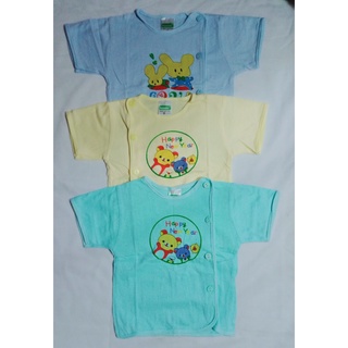 Áo bác sĩ tay ngắn màu sơ sinh 100% cotton