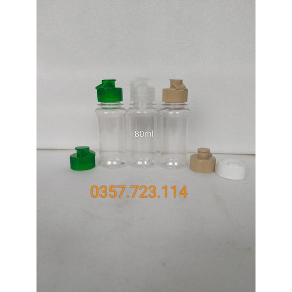 Chai nhựa trong 80ml nắp bật