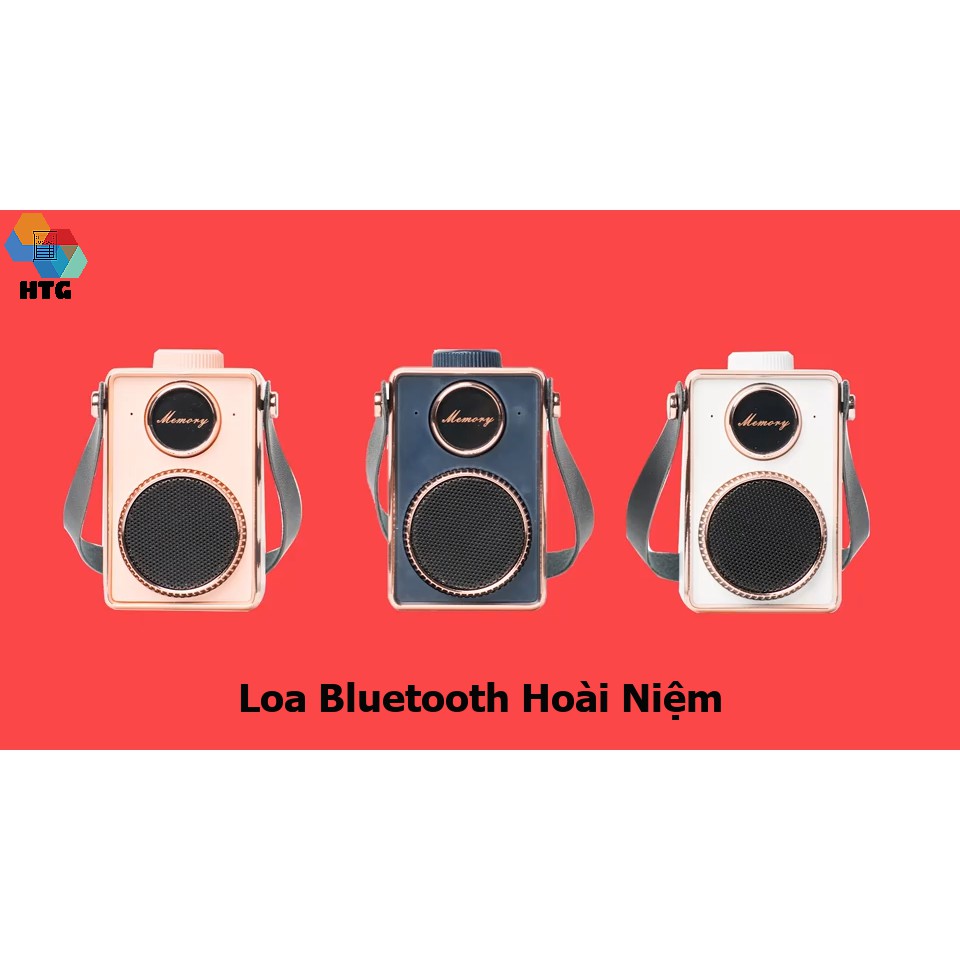 Loa bluetooth không dây mini Hoài Niệm Memory, có quai xách tiện lợi có dây sạc