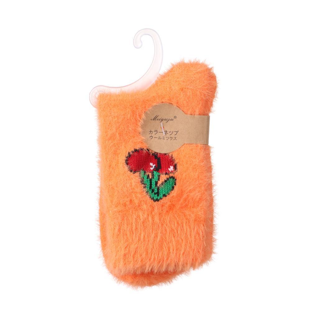 1 Đôi Vớ Lông Xù Họa Tiết Trái Bơ Thời Trang Thu Đông