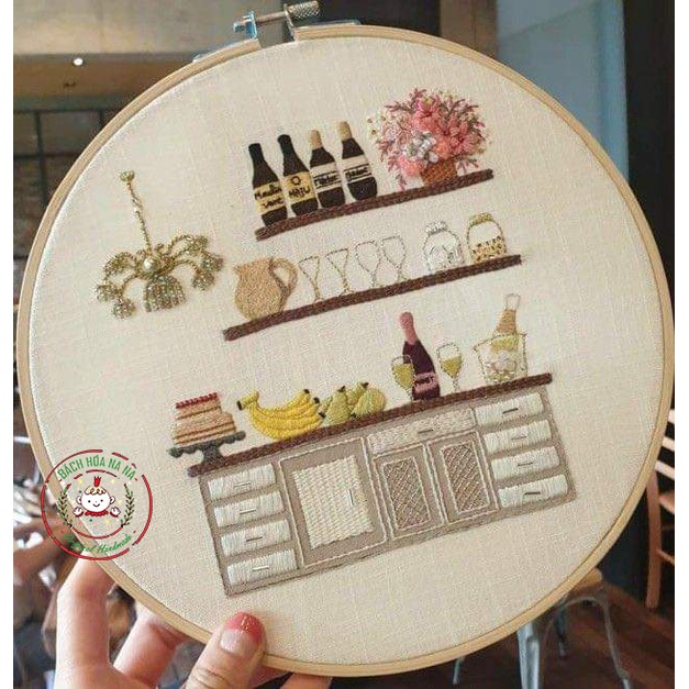 Bộ kit Nguyên liệu tập thêu tay thủ công Cơ bản Nội Thất Decor Trang trí - DIY Handmade Embroidery - Bách hóa Na Na