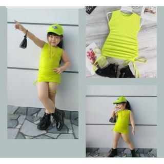 Đầm body dây rút bé gái