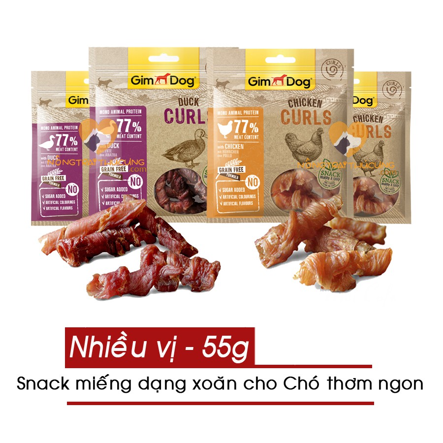 Snack Thưởng - Bánh Thưởng GIMDOG Cho Chó (Dạng Xoăn) Gói 55G