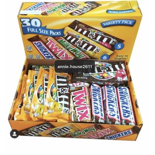 [DATE MỚI] SOCOLA M&M VARIETY PACK 30 FULL SIZE PACKS 5 LOẠI KẸO SNICKER TWIX MILKY WAY M&M