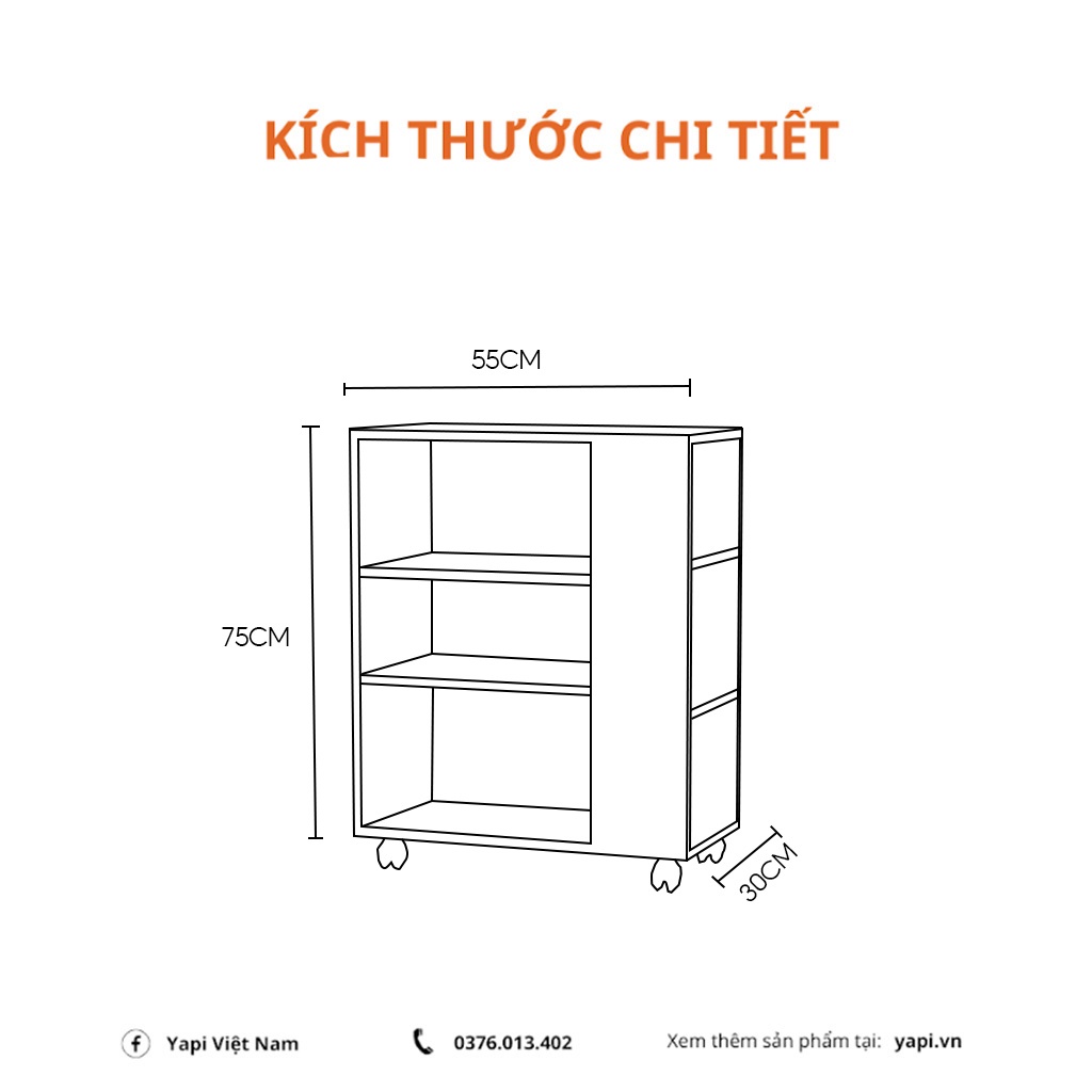 Kệ để máy in, kệ để đồ văn phòng di động thiết kế nhỏ gọn GHC-188