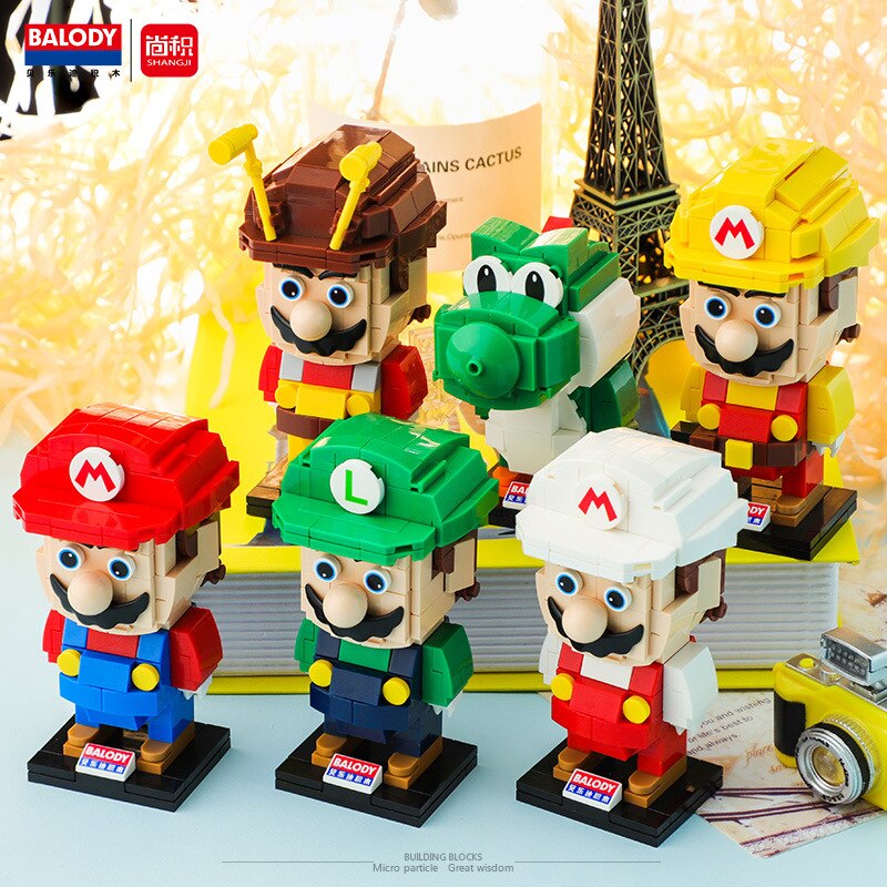 BALODY MINI Marioed Series Khối Xây Dựng Trò Chơi Cổ Điển Vai Trò Brickheadz Người Anime Nhân Vật Tự Lắp Ráp Gạch Đồ Chơ