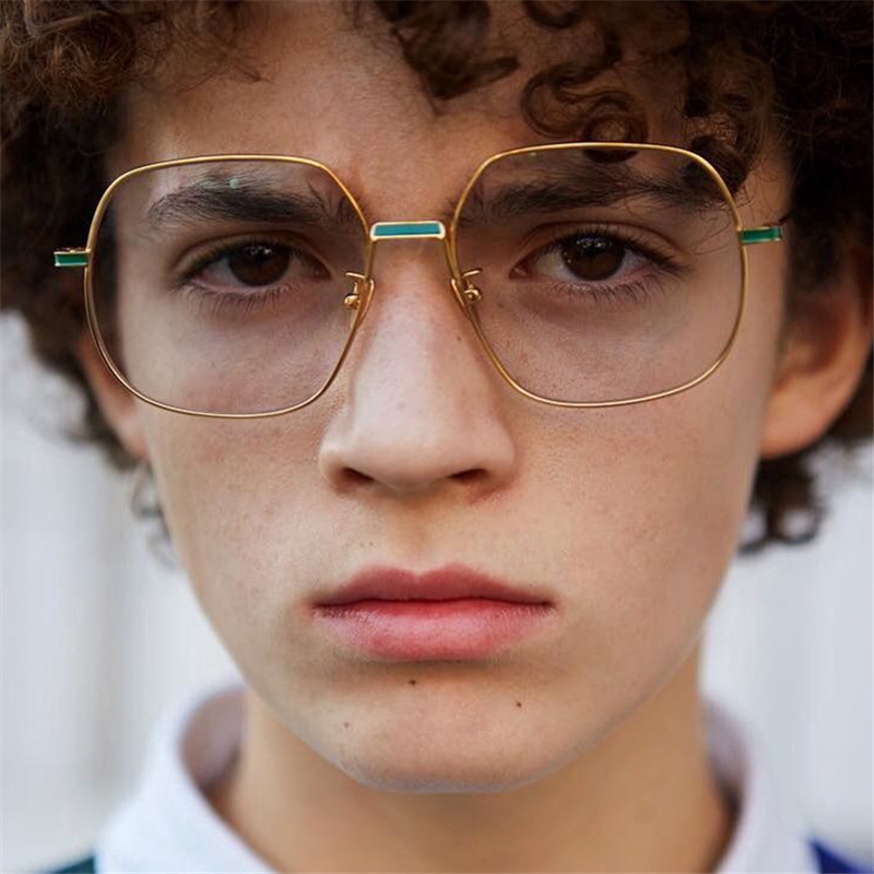 Kính gọng vuông kim loại phong cách retro châu Âu và Mỹ dành cho nam và nữ