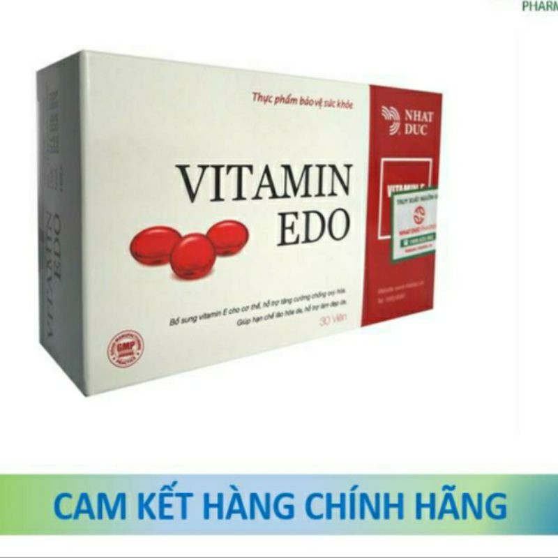 Vitamin E đỏ 400iu, vitamin Edo Nhật Đức hộp 30 viên
