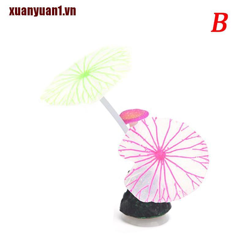 [XUANYUAN1] Đèn Phản Quang San Hô Hình Nấm Lá Sen / Lá Sen Trang Trí Bể Cá