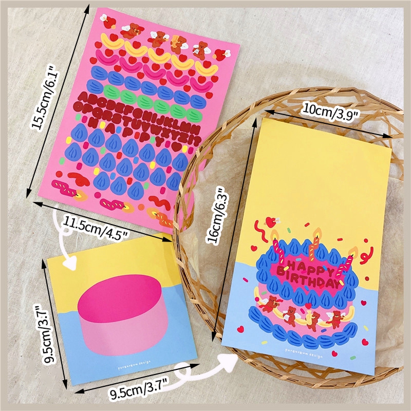 1 Set Birthday Diy Card With Sticker Happy Birthday Gift