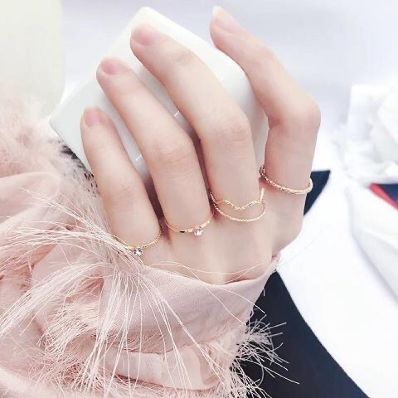 1c nhẫn Mỹ Ký đính đá đẹp lung linh giao mẫu ngẫu nhiên