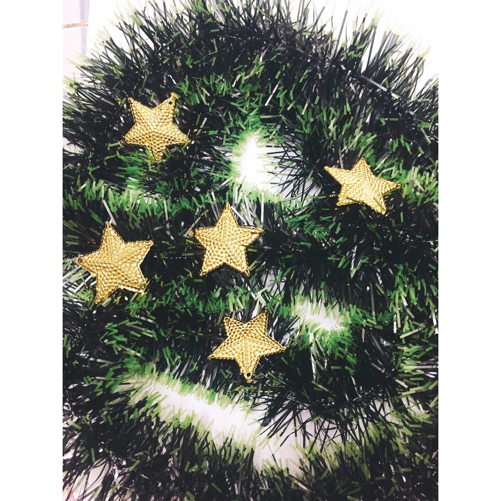 Bộ 05 ngôi sao trang trí giáng sinh trang trí cây thông lễ hội noel