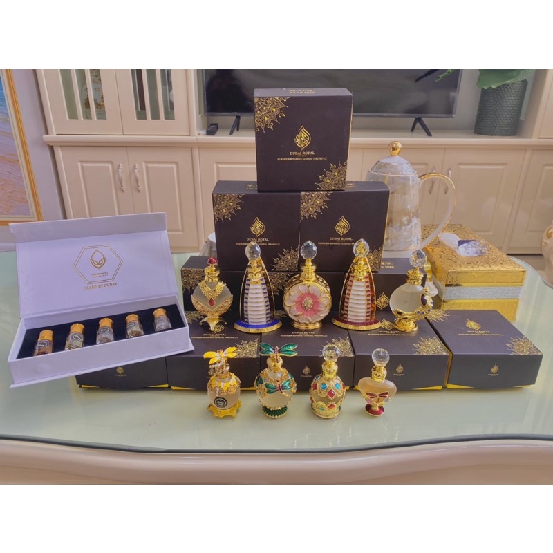 SALE SẬP SÀN Tinh dầu nước hoa Dubai Royal set mini 5 lọ 2ml, 17ml