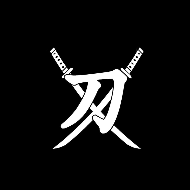 Decal Dán Trang Trí Xe Hơi Hình Kanji Katana 14.7cm X 16cm