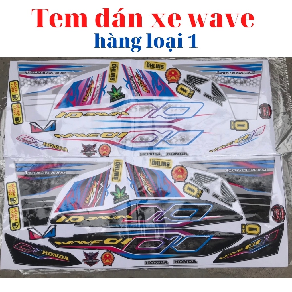 Tem dán xe wave alpha 110cc mẫu mới 2021 được các bạn dán nhiều nhất , chống nước, chống phai màu