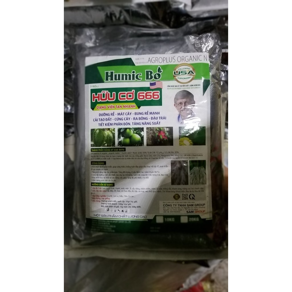 Humic Bo_Phân hữu cơ cao cấp, dạng viên_Dưỡng rễ, mát cây_Tăng khả năng đậu trái