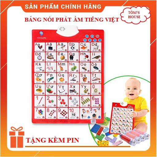 [Tặng Kèm Pin]Bảng Điện Tử Phát Âm Chữ Cái Tiếng Việt Thông Minh Cho Bé