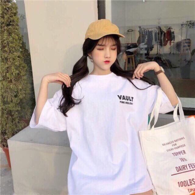 Áo thun from rộng cotton 100% thêu hình dễ thương