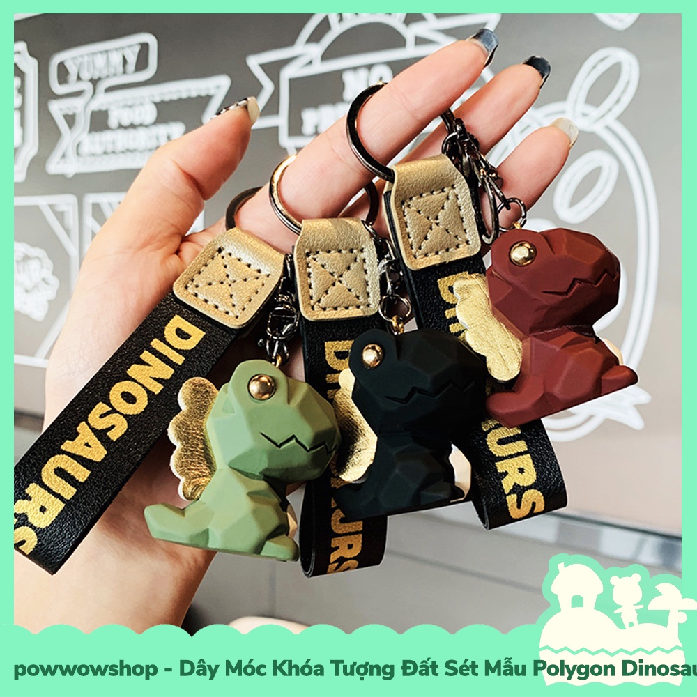 [Sẵn VN - Hỏa Tốc] Dây Móc Khóa Tượng Đất Sét Mẫu Khủng Long Dinosaur Simple