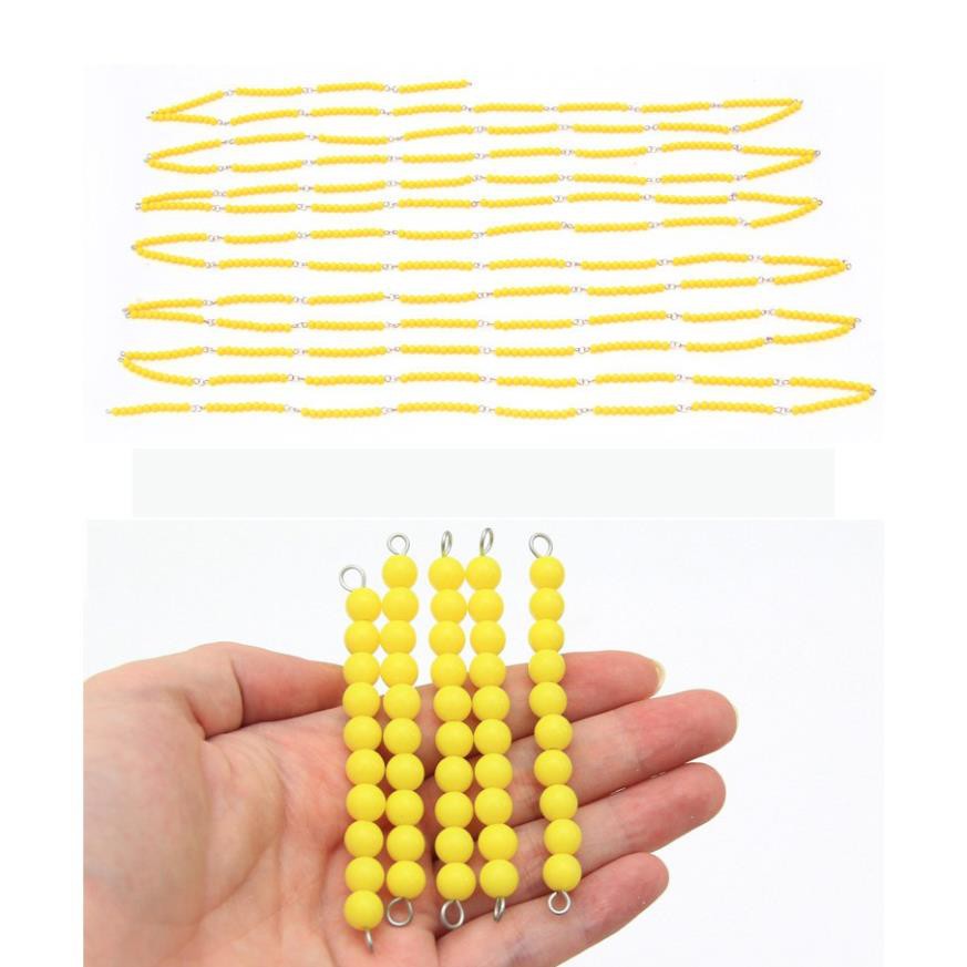 Giáo cụ Montessori - 55 Chuỗi 10 hạt cườm vàng (Bead Chains of 1000)