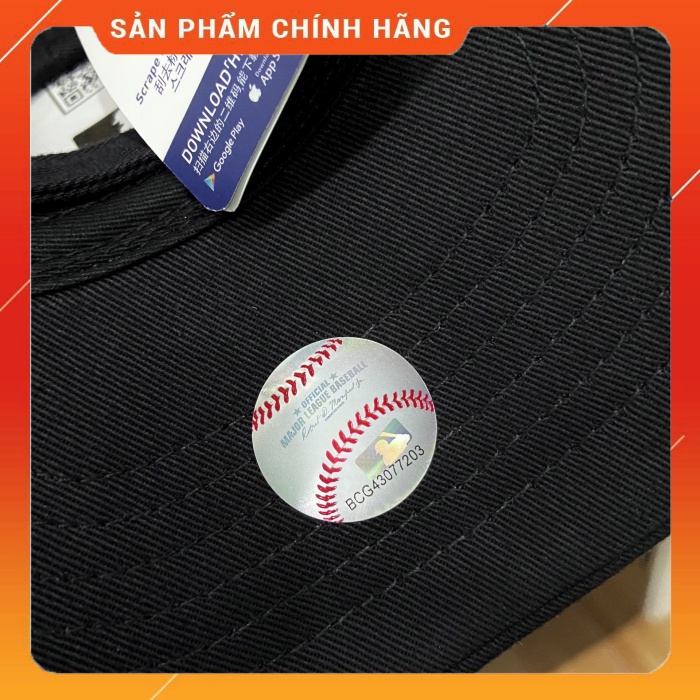 Mũ Nón MLB Đen Logo NY LA Trắng Gold Hàng Xuất Xịn