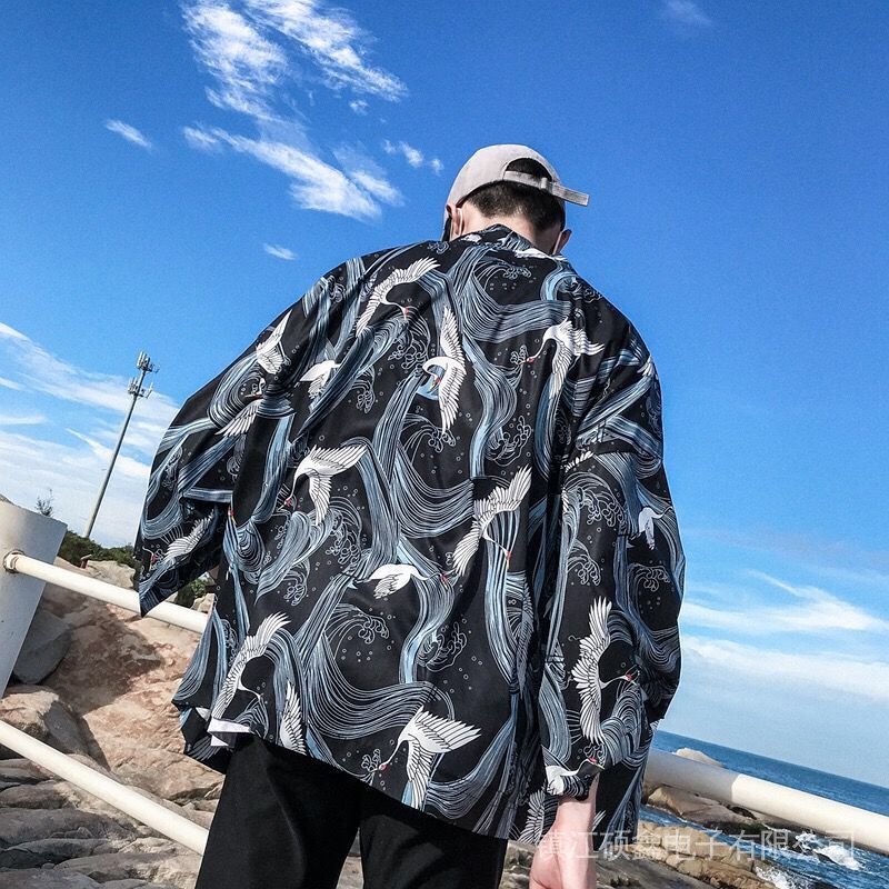 Áo Khoác Kimono Tay Ngắn Chống Nắng Thời Trang Cho Cặp Đôi